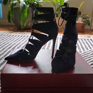 Tamara Mellon Linger Ankle 105 Suede Navy